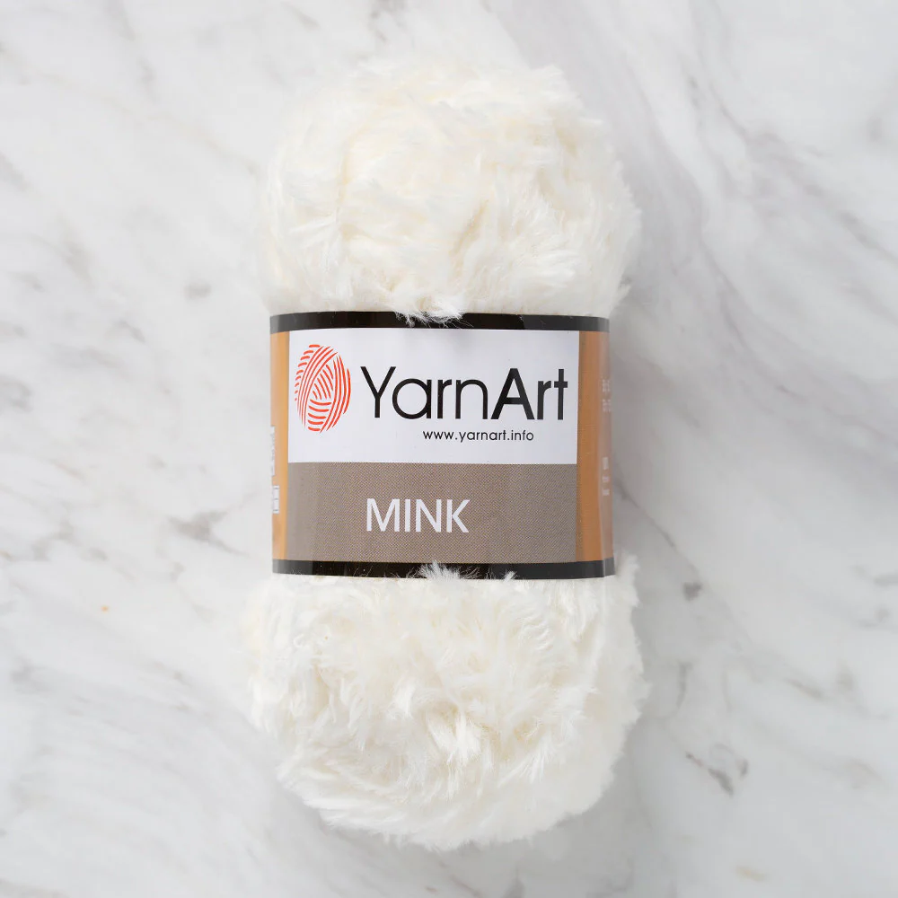 YarnArt Mink 50gr Fluffy Yarn, Cream - 330
