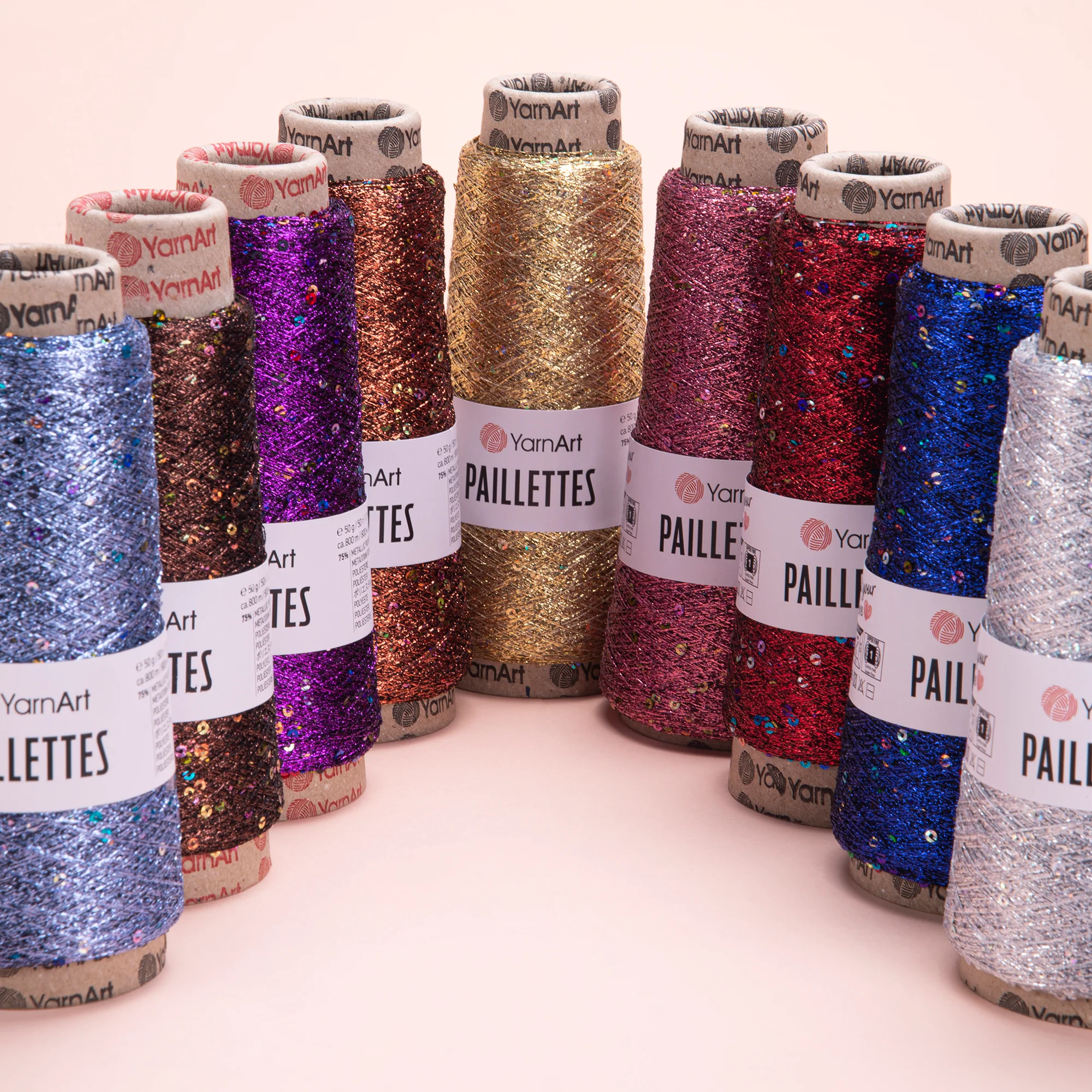 YarnArt Paillettes Sequined Hand Knitting Yarn Golden Yellow - 8002 - Image 5