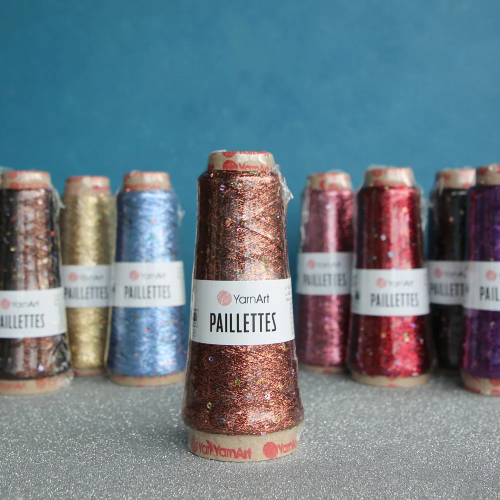 YarnArt Paillettes Sequined Hand Knitting Yarn Pink - 8004 - Image 4