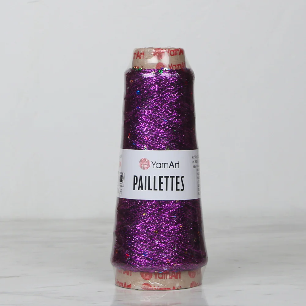 YarnArt Paillettes Sequined Hand Knitting Yarn Purple - 8009