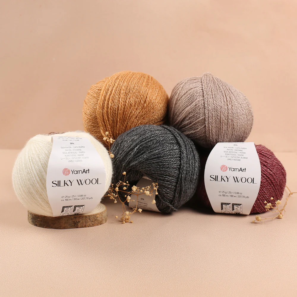 YarnArt SILKY WOOL Hand Knitting Yarn, Green - 340 - Image 3