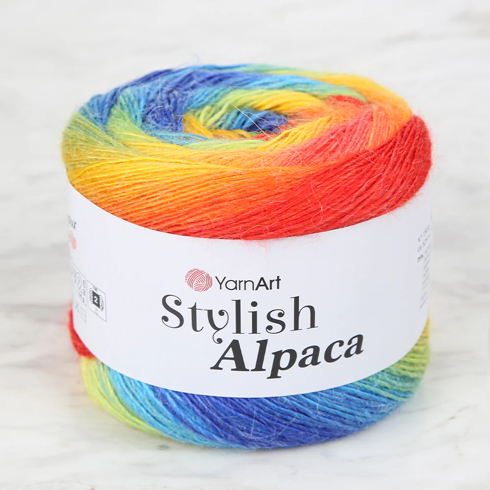 YarnArt Stylish Alpaca Hand Knitting Yarns, Variegated - 7708