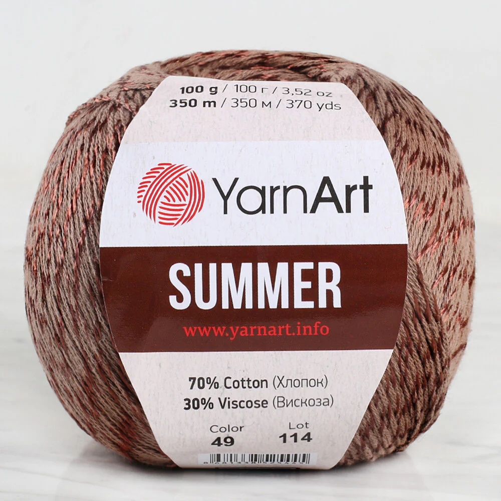 YarnArt Summer Yarn, Brown - 49