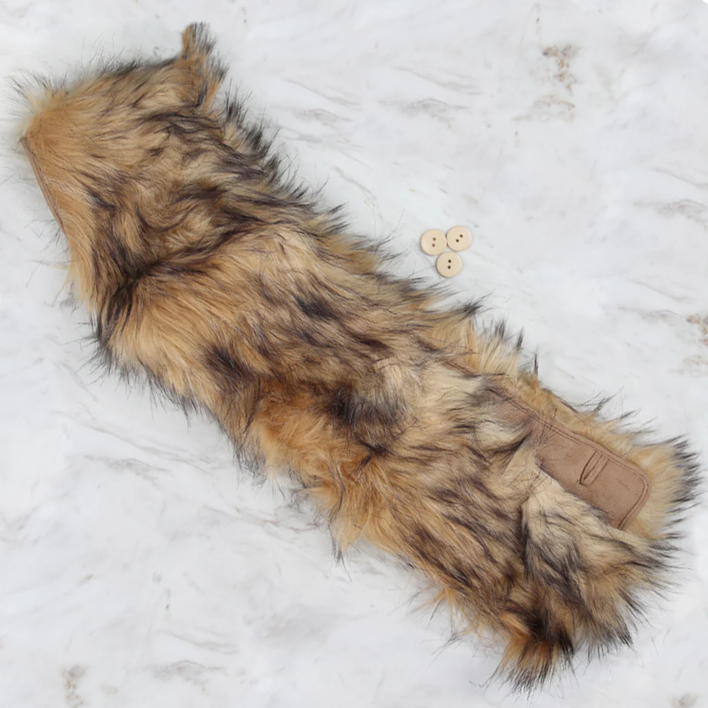 Yarnart Tuxede - Faux Fur Collar Beige - F503 -2 - Image 2